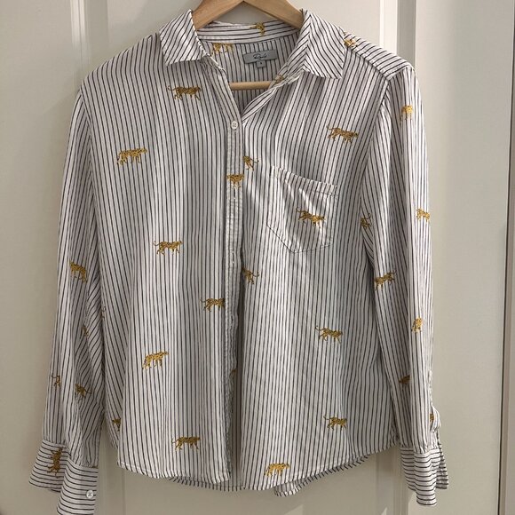 Rails Cheetah White button-up - Picture 2 of 4